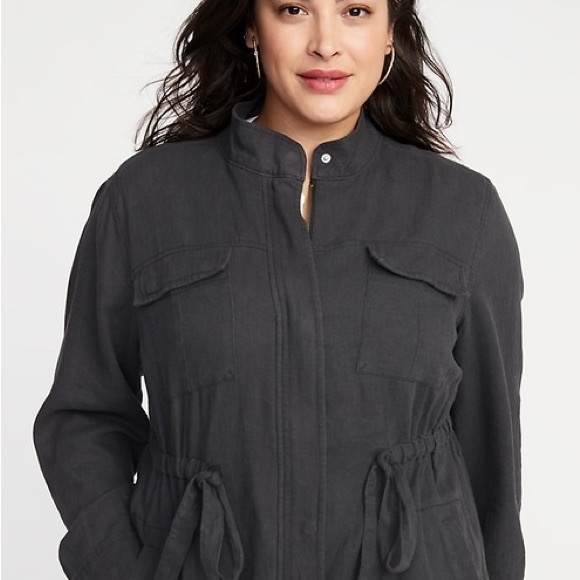 NWOT Old Navy XXL Linen-Blend Utility Jacket - Picture 2 of 2